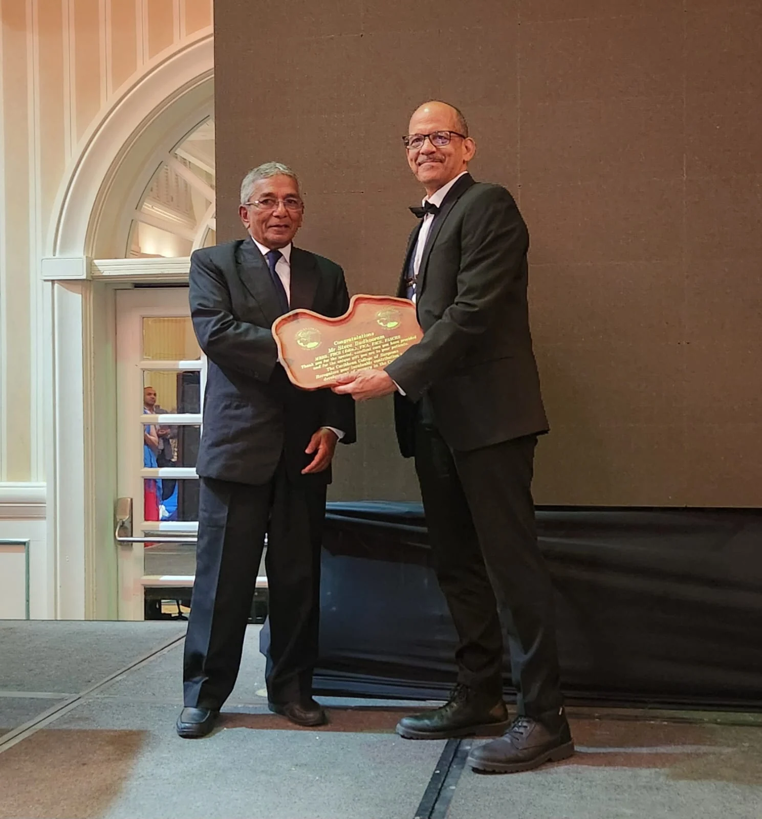 A commemorative plaque presented at the CCOS awards